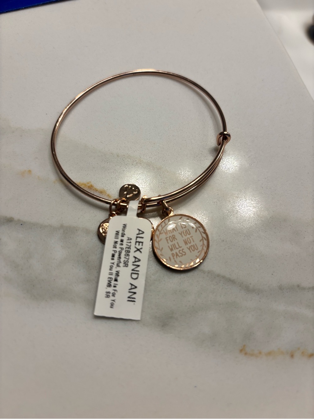 Alex and Ani Rose Gold Inspirational Expandable Charm Bangle